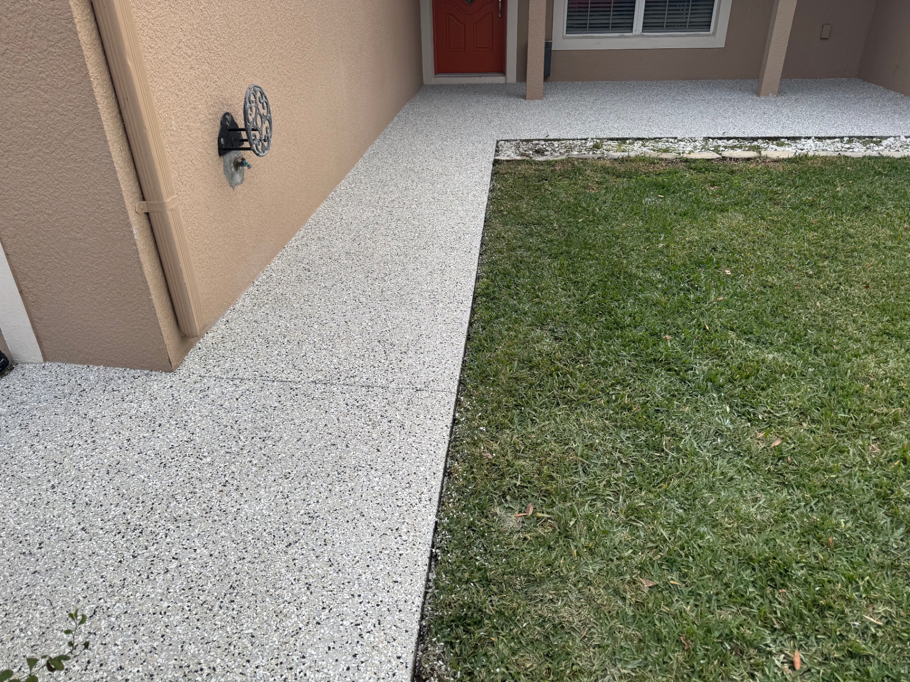 Driveway with concrete coating