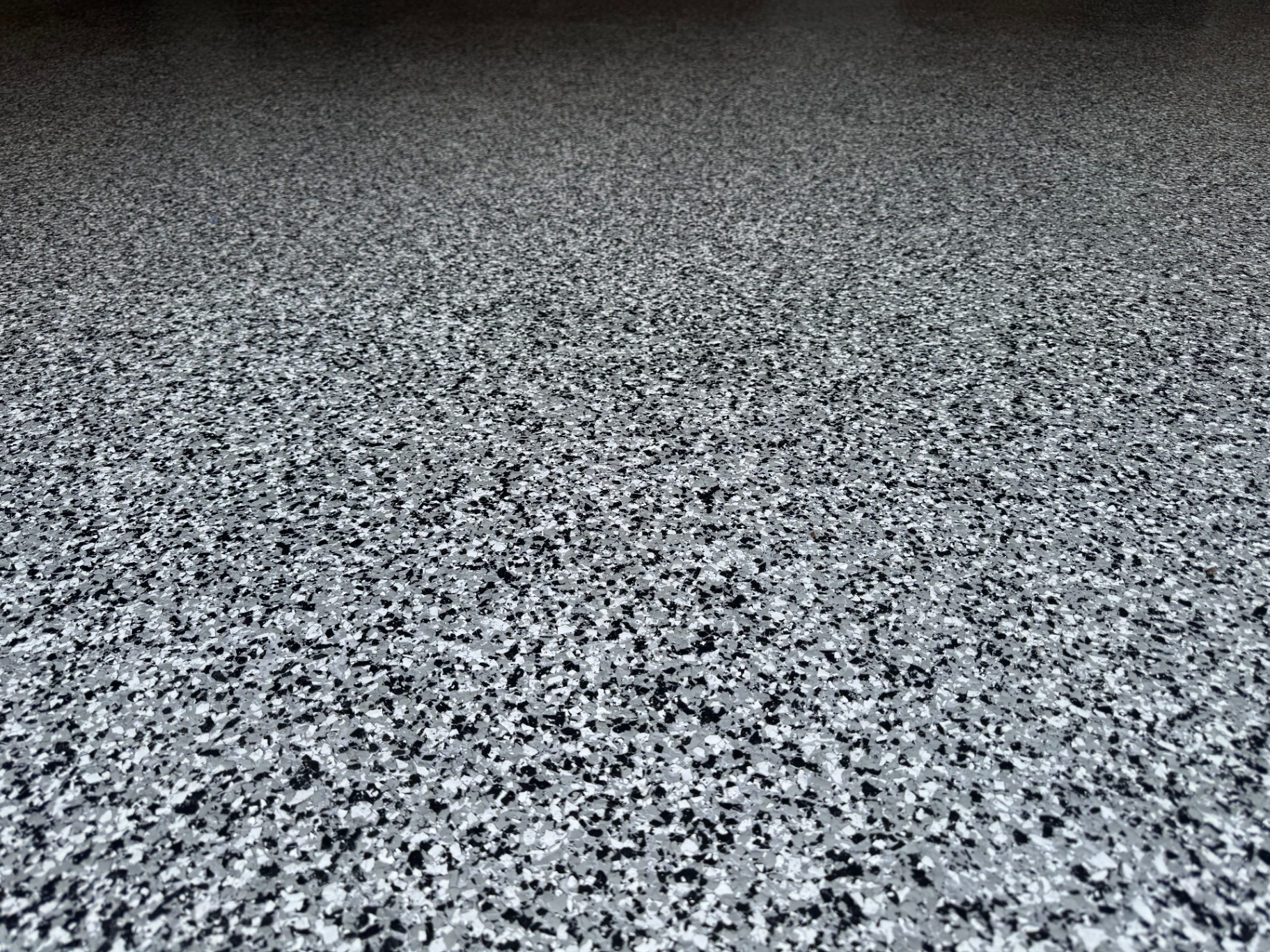 Close up of flake epoxy finish