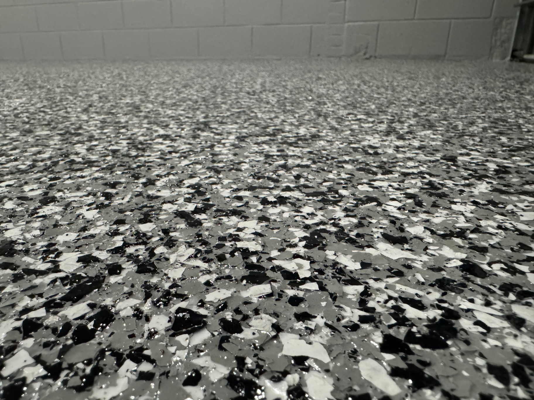 Close up texture of polyaspartic coating